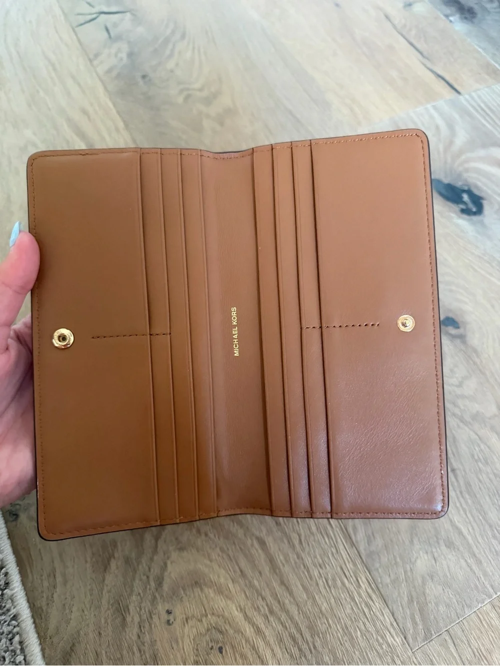 Michael Kors Beige and Brown Logo Crossbody with a matching wallet